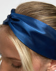 Silver Cloud Satin+ Headband - Santorini Navy