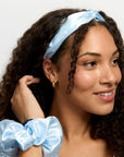 Silver Cloud Satin+ Headband - Santorini Blue