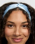 Silver Cloud Satin+ Headband - Santorini Blue
