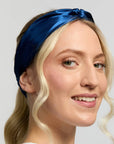 Silver Cloud Satin+ Headband - Santorini Navy