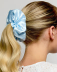 Silver Cloud Satin+ Oversized Scrunchie - Santorini Blue