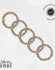 Silver Cloud Skinny Scrunchie Caramel 5 Pack