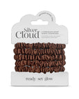 Silver Cloud Skinny Scrunchie - Chocolate X5 Pack