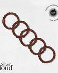 Silver Cloud Skinny Scrunchie - Chocolate X5 Pack