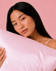 Silver Cloud - Pink Satin Pillowcase infused with Silver Ions
