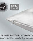 Silver Cloud White Satin Pillowcase infused with Silver Ions