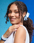 Silver Cloud Satin+ Oversized Scrunchie - Santorini Blue