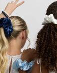 Silver Cloud Satin +Oversized Scrunchie - Santorini Navy