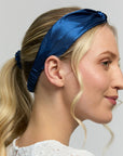 Silver Cloud Satin+ Headband - Santorini Navy