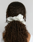 Silver Cloud Satin+ Oversized Scrunchie - Santorini White