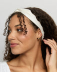 Silver Cloud Satin+ Headband - Santorini White