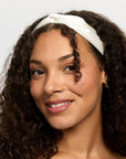 Silver Cloud Satin+ Headband - Santorini White