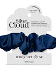 Silver Cloud Satin +Oversized Scrunchie - Santorini Navy