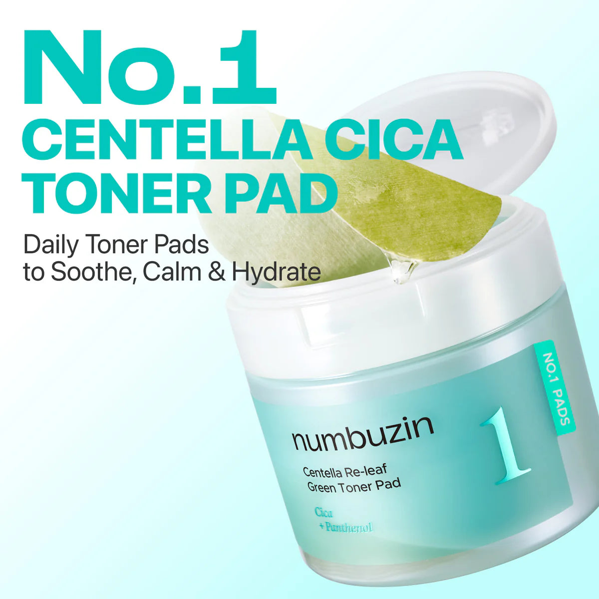 numbuzin - No. 1 Centella Re-Leaf Green Toner Pad