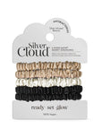 Silver Cloud Satin Skinny Hair Scrunchie Combo Pack 5 Pack