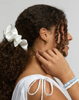 Silver Cloud Satin+ Oversized Scrunchie - Santorini White