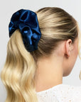 Silver Cloud Satin +Oversized Scrunchie - Santorini Navy