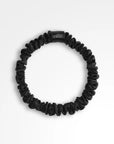 Silver Cloud - Soft Satin Skinny Hair Scrunchie Black 5 Pack