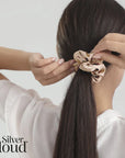 Large Scrunchie Two-Pack - Black & Caramel