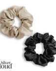 Large Scrunchie Two-Pack - Black & Caramel