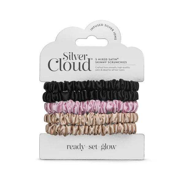 Satin Skinny Scrunchie Combo Pack 5-Pack