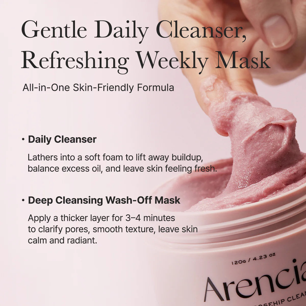 Arencia – Fresh Rosehip Rice Mochi Cleanser