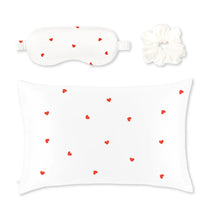 Load image into Gallery viewer, Silver Cloud Heart Print Satin Gift Set With Silver Ions
