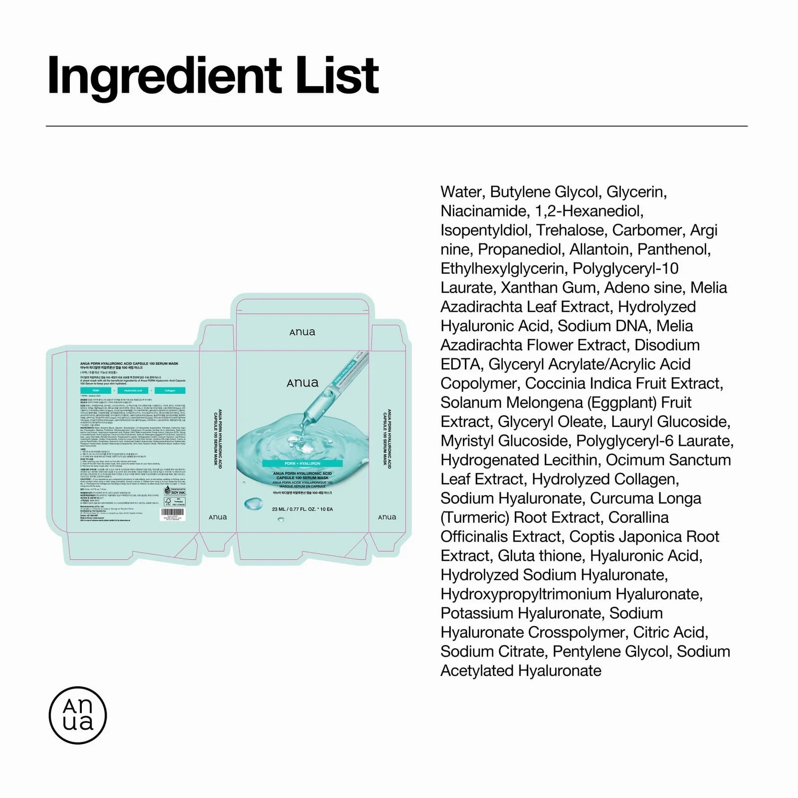 PDRN Hyaluronic Acid Capsule 100 Serum Mask