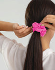 Satin Scrunchie Trio Combo Fuchsia 3 Pack