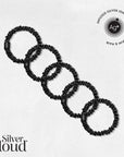 Silver Cloud Skinny Scrunchie Black 5 Pack