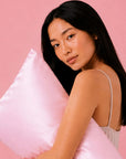 Silver Cloud - Pink Satin Pillowcase infused with Silver Ions