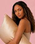 Silver Cloud - Caramel Satin Pillowcase With Silver Ions