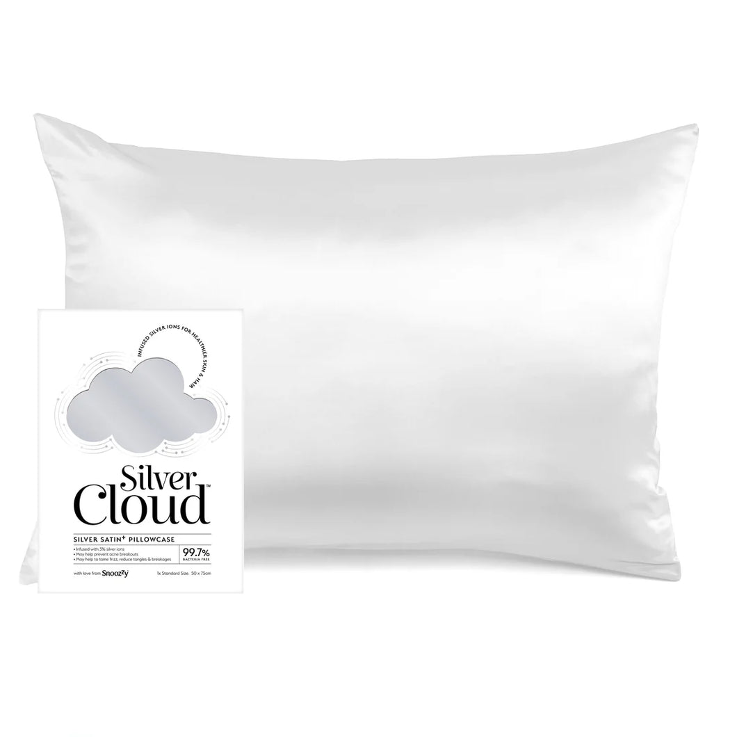 Silver Cloud White Satin Pillowcase infused with Silver Ions