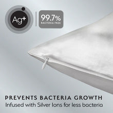 Load image into Gallery viewer, Silver Cloud White Satin Pillowcase infused with Silver Ions
