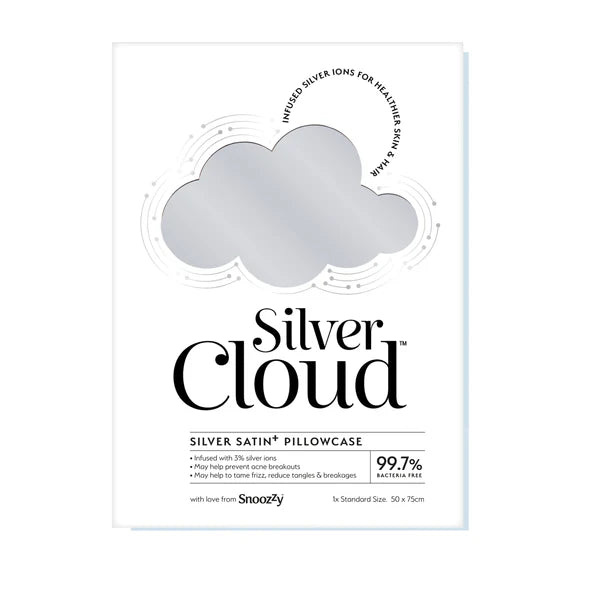 Silver Cloud White Satin Pillowcase infused with Silver Ions