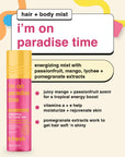 i'm on paradise time - invigorating hair + body mist